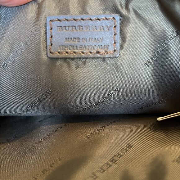 Burberry Calf Leather Dark Brown Wristlet Zip Unisex Handbag Clutch Pouch Bag - Picture 13 of 16